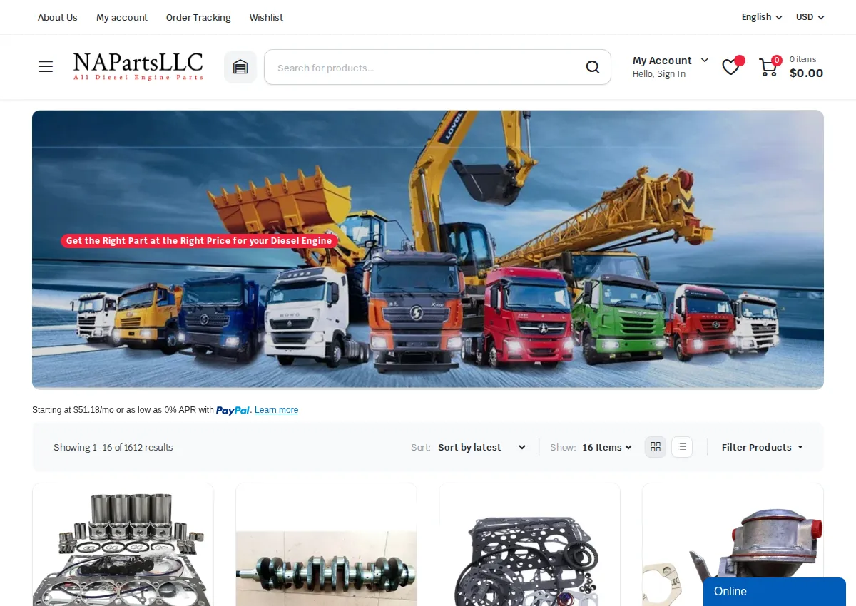 Store homepage
