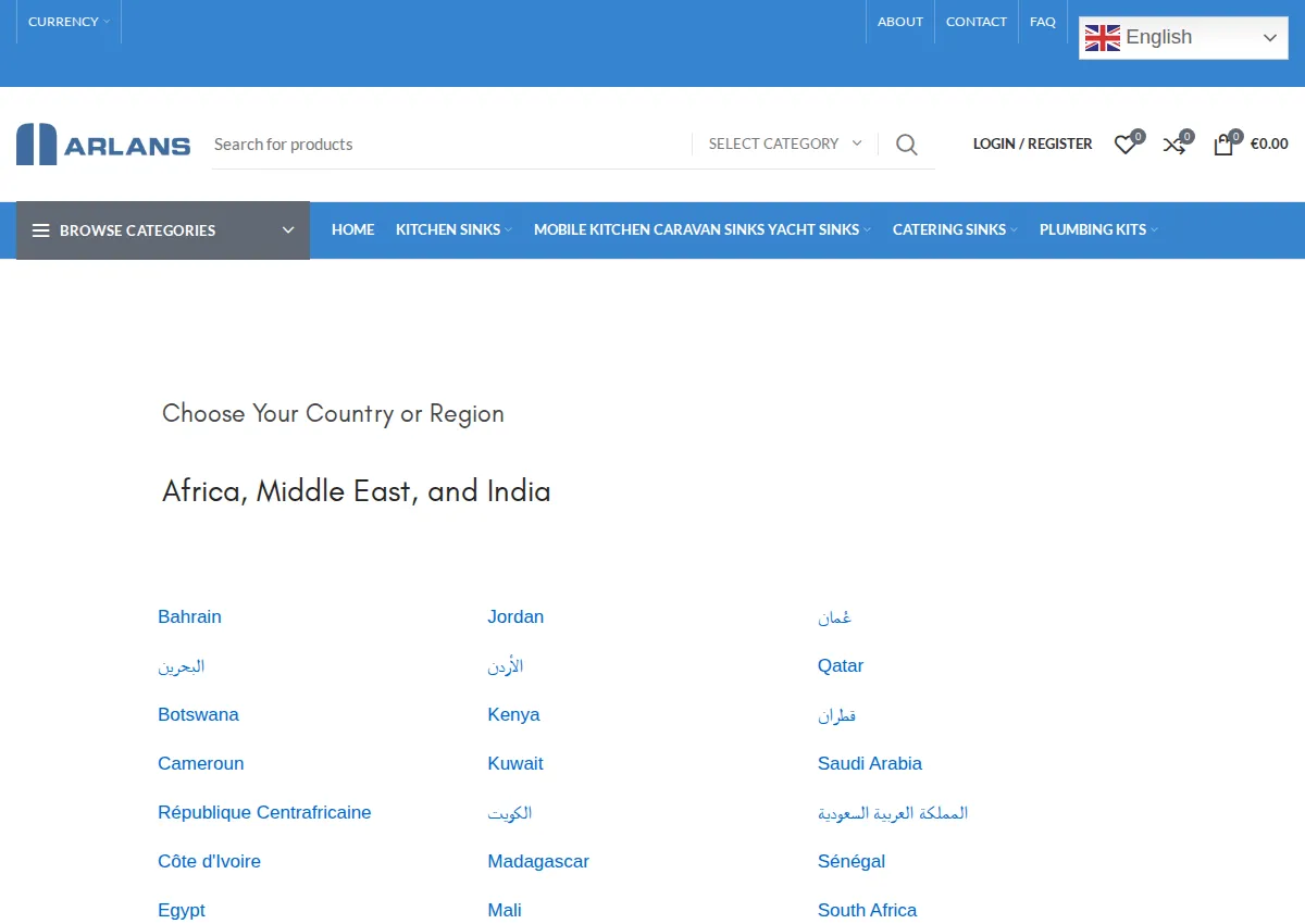 Store homepage