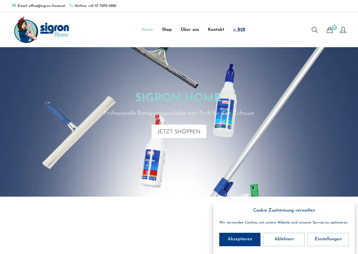 Store homepage