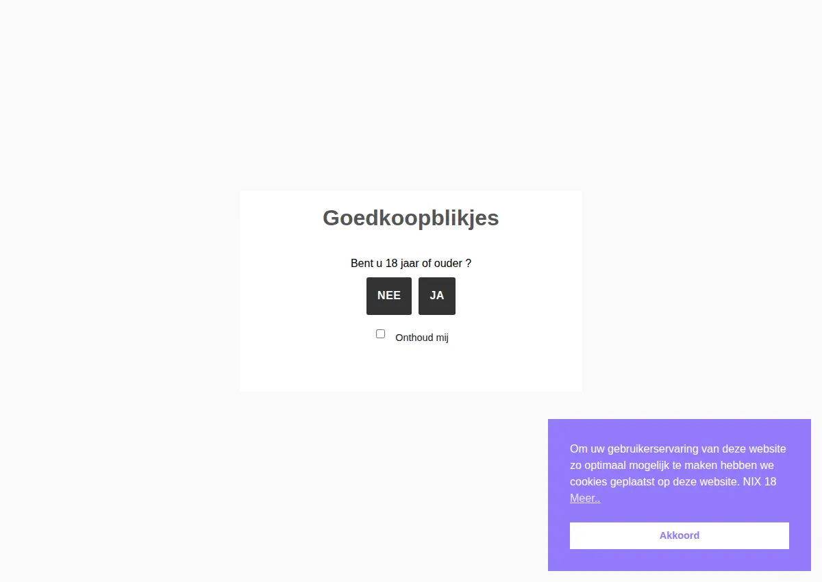 Store homepage