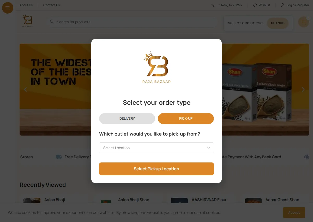 Store homepage