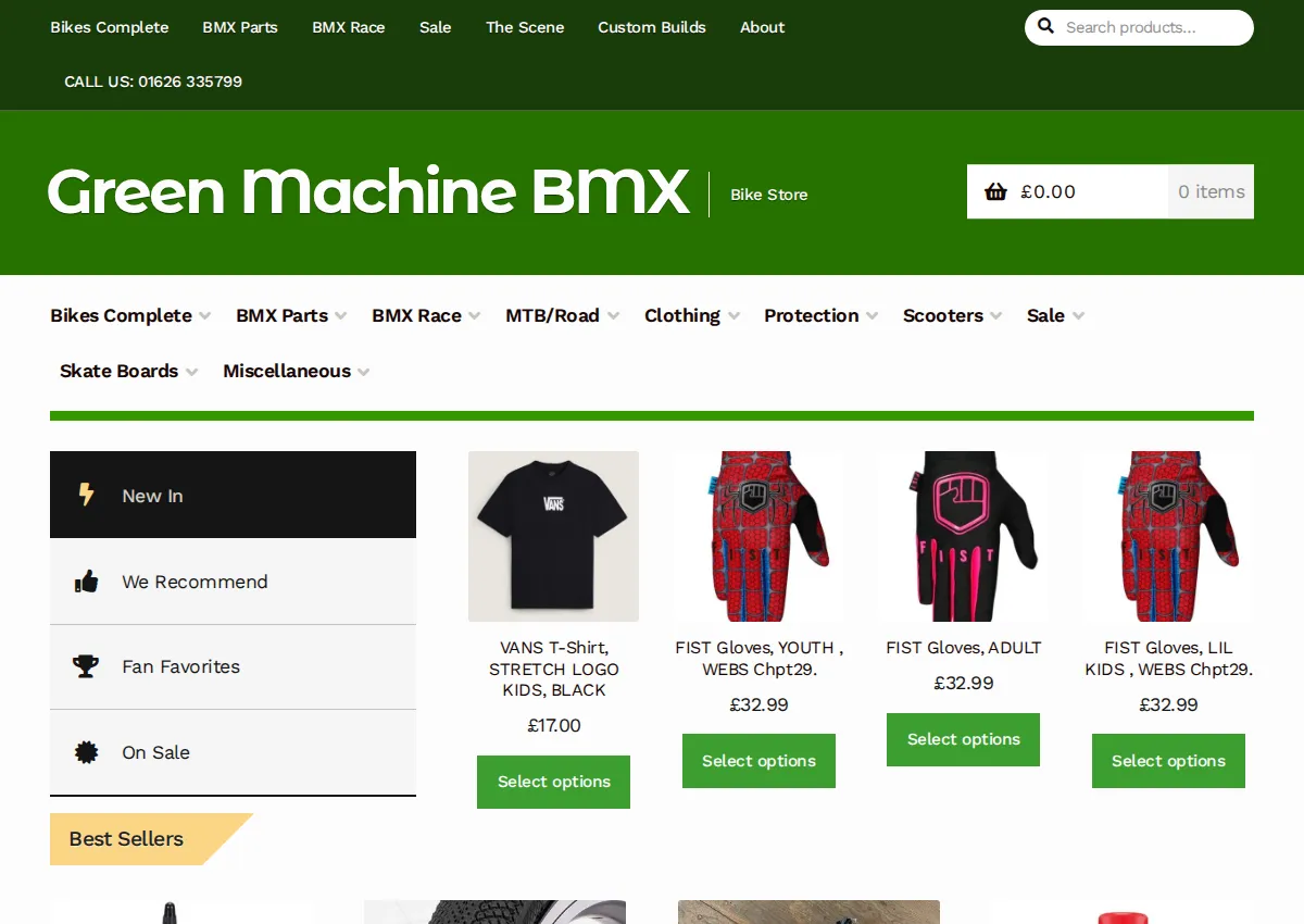 Store homepage