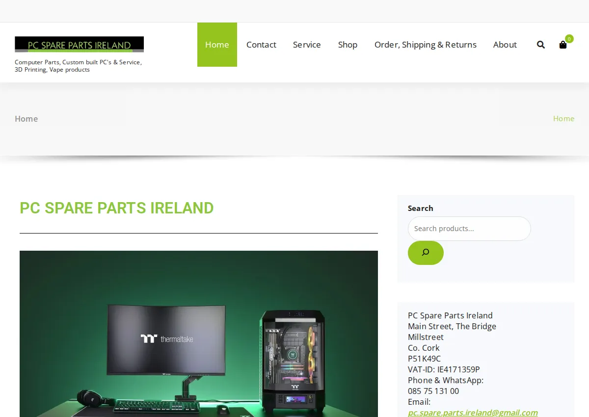 Store homepage