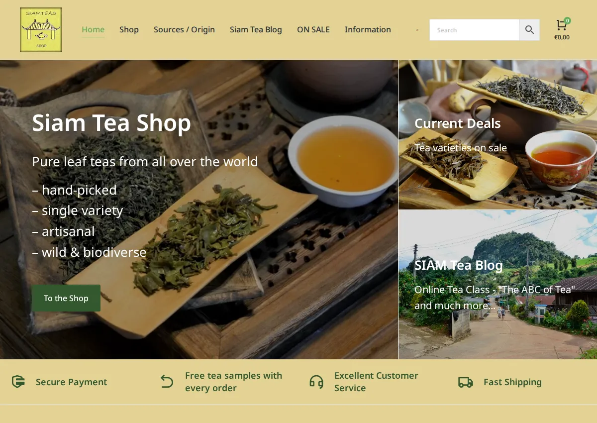 Store homepage