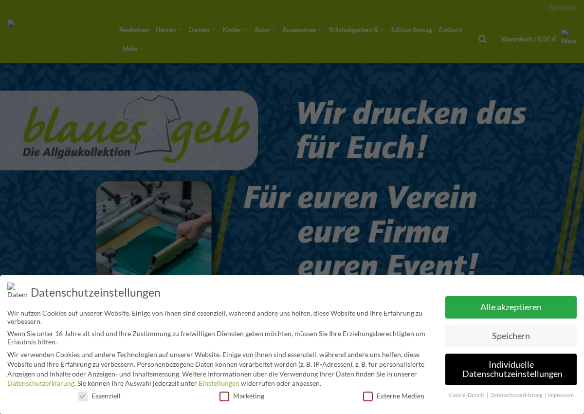 Store homepage