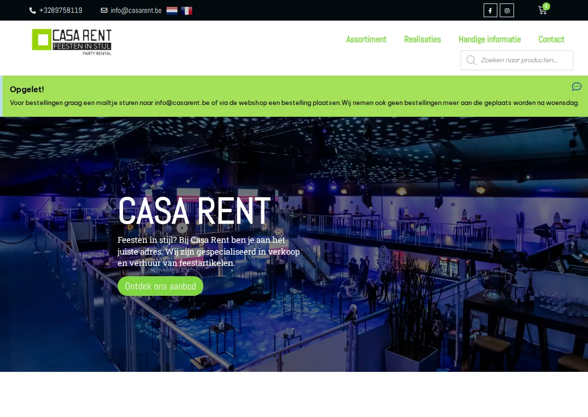 Store homepage