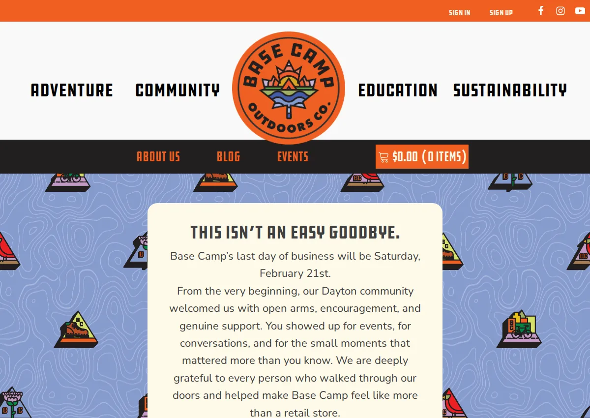 Store homepage