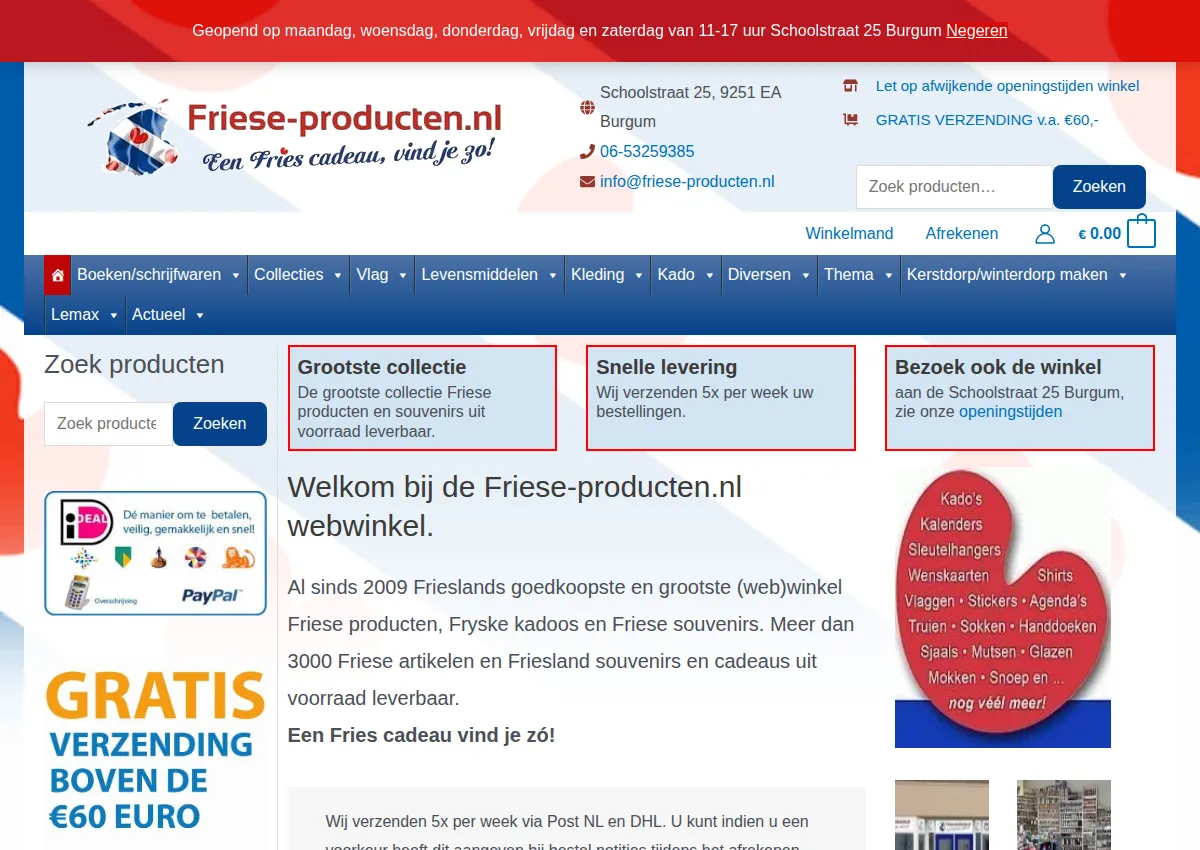 Store homepage