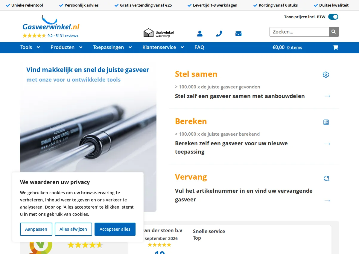 Store homepage