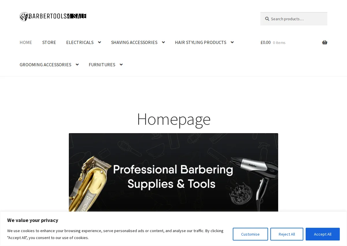 Store homepage
