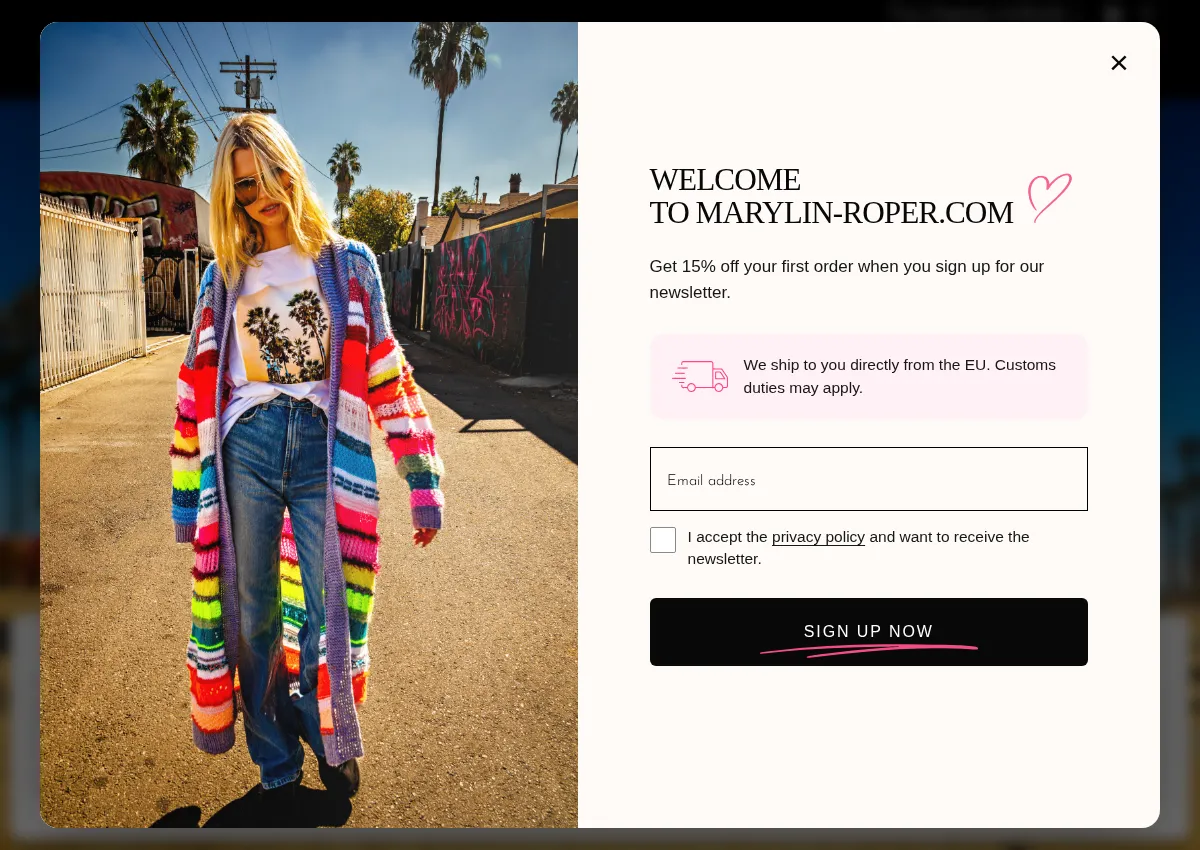 Store homepage