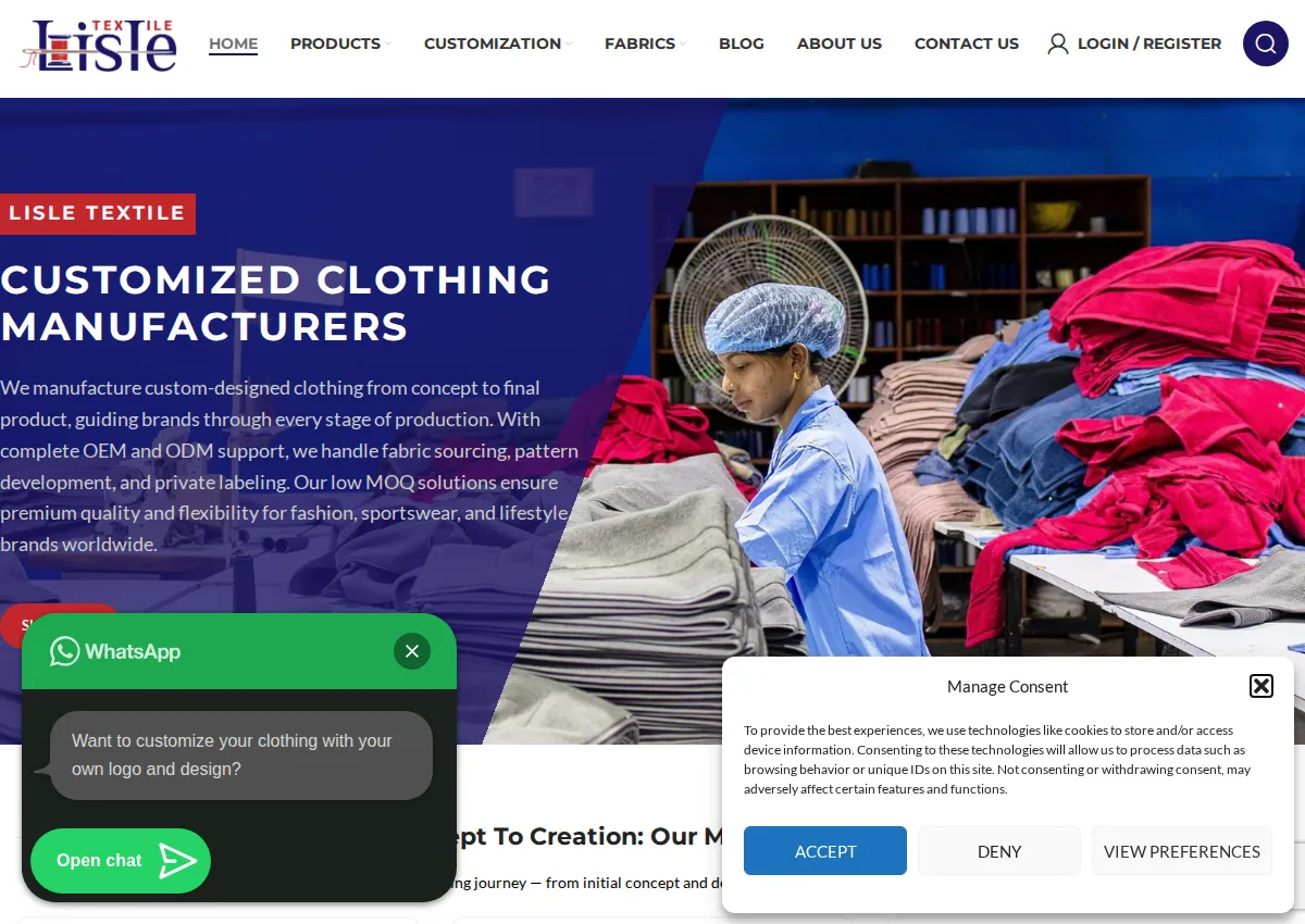 Store homepage