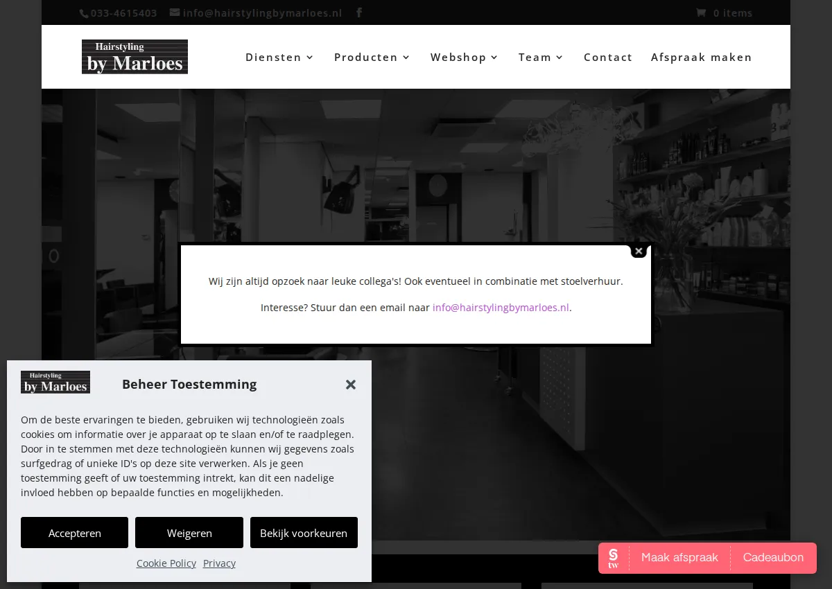 Store homepage