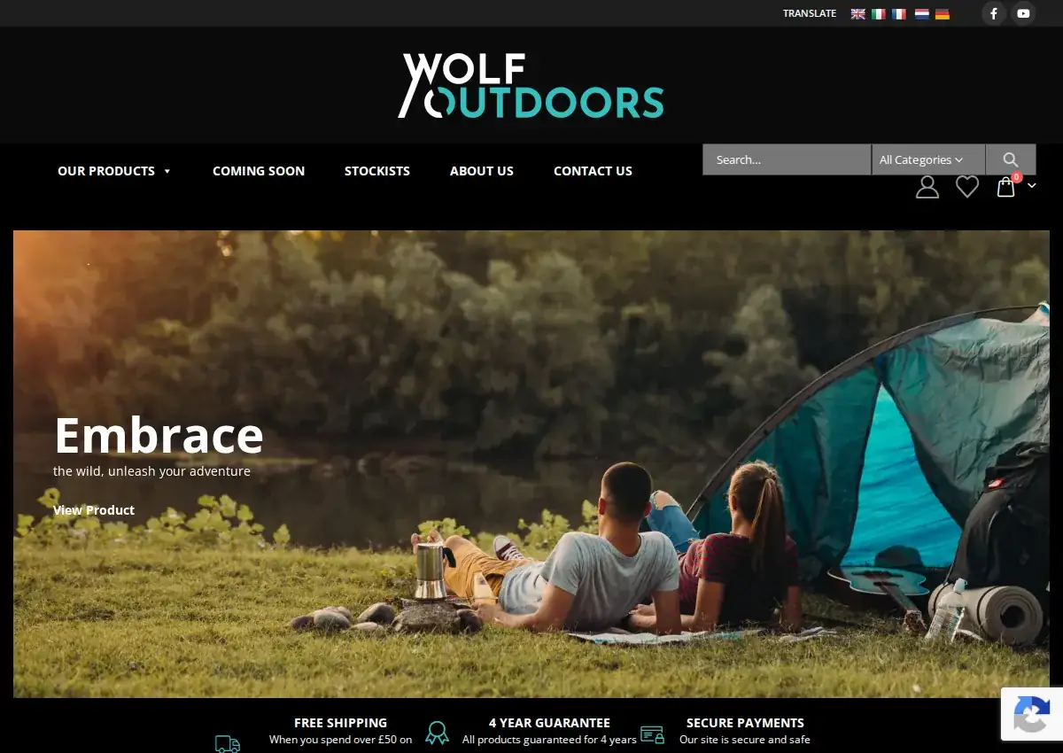 Store homepage