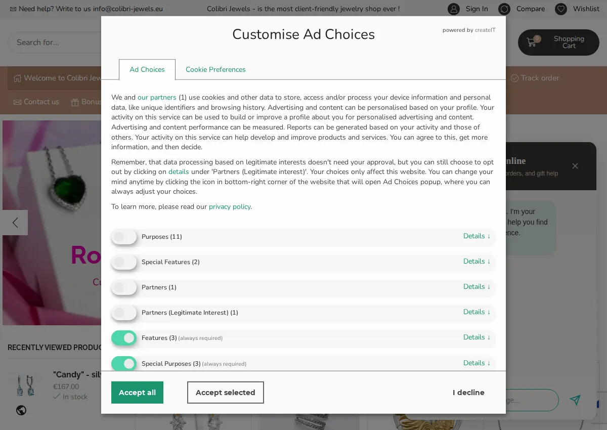 Store homepage