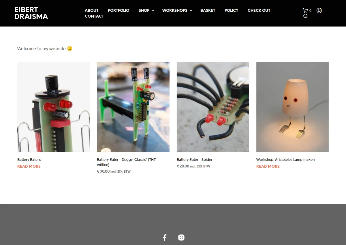 Store homepage