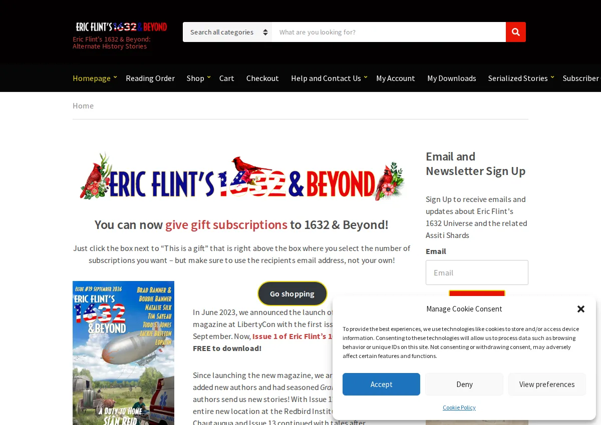 Store homepage