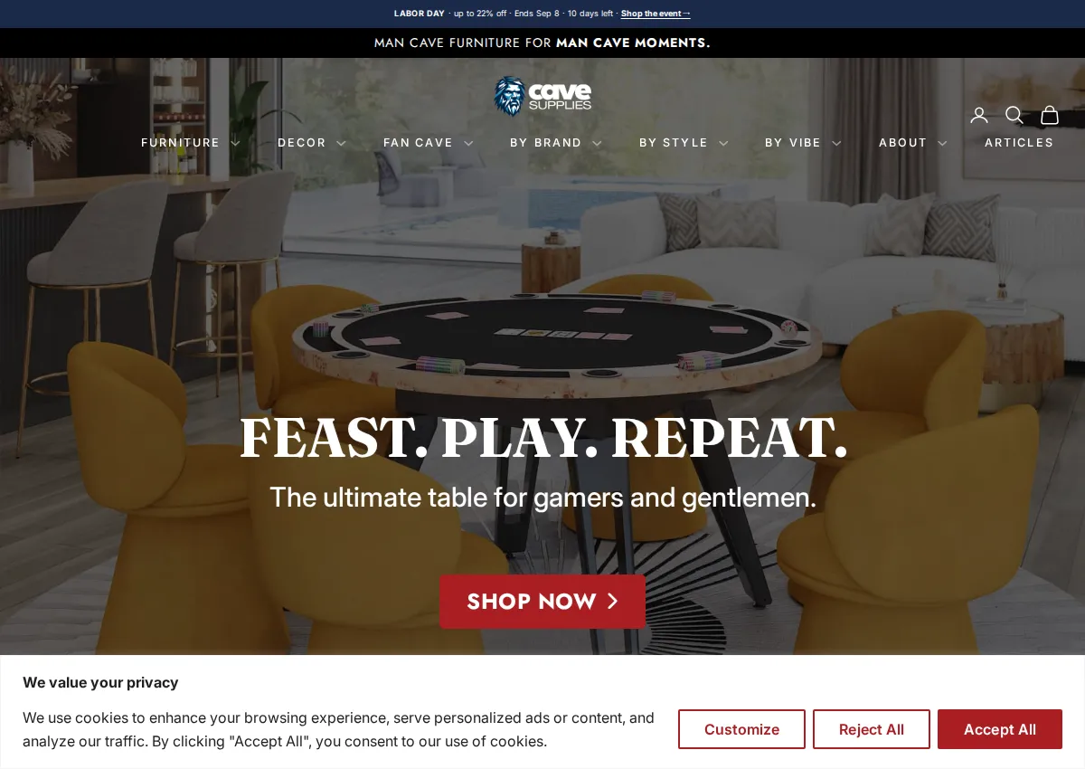Store homepage