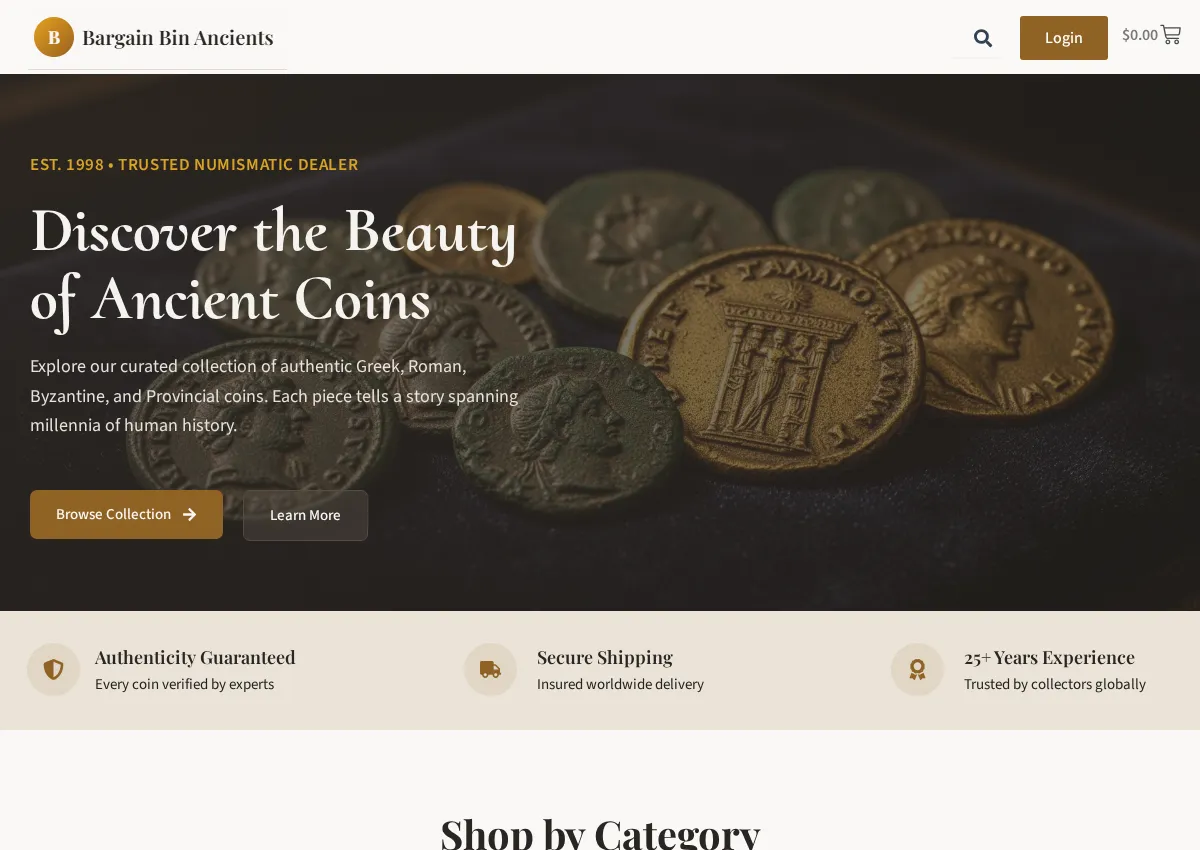 Store homepage