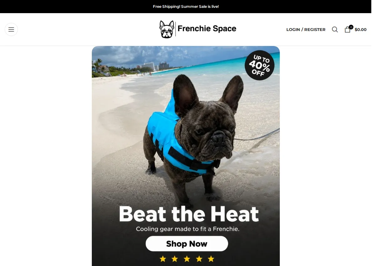 Store homepage