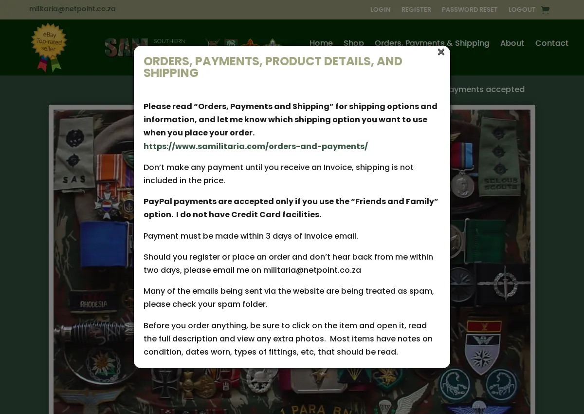 Store homepage