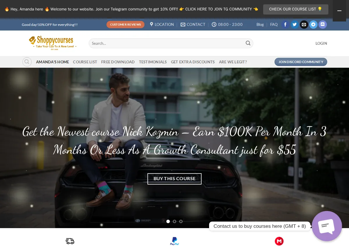 Store homepage