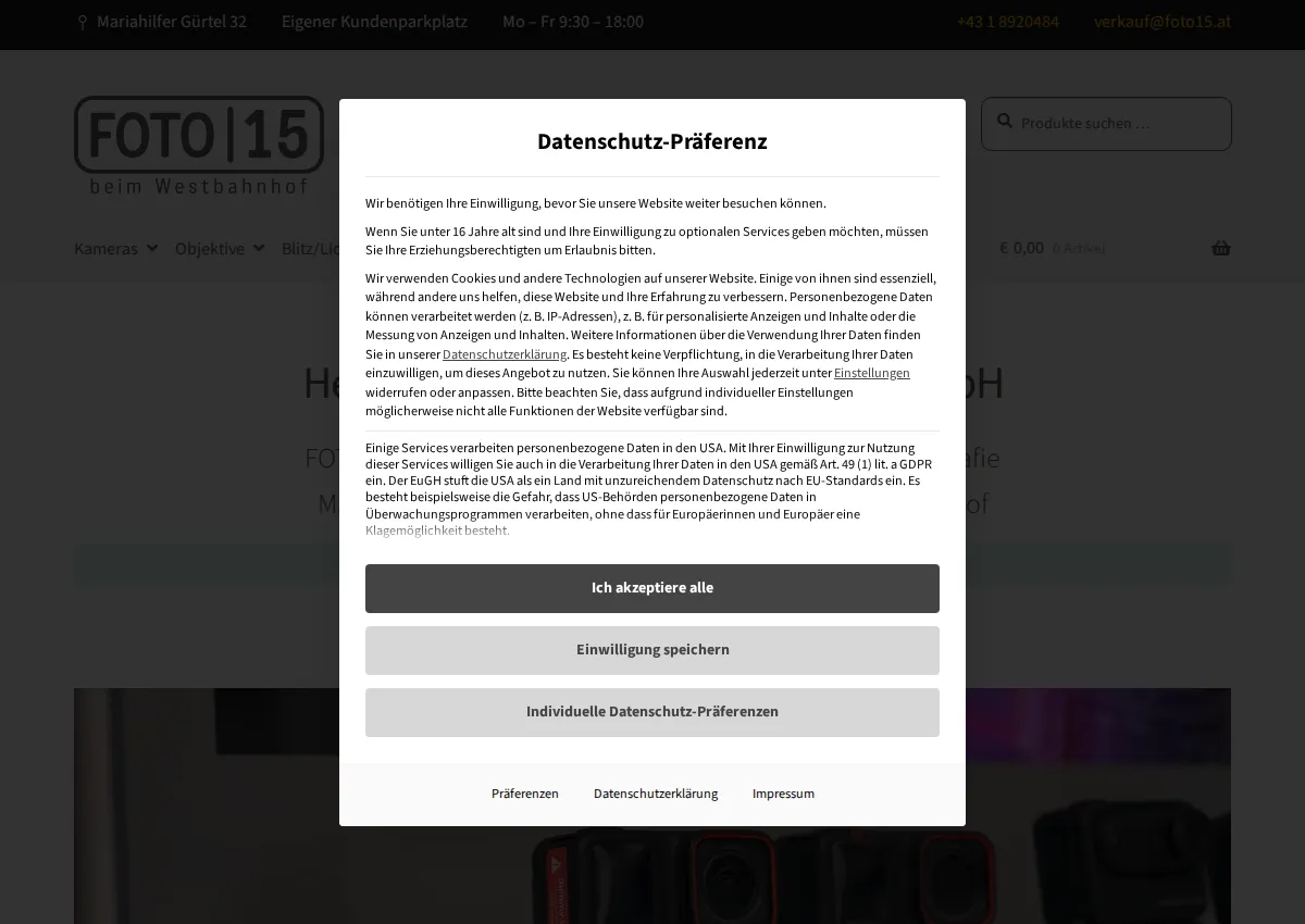 Store homepage