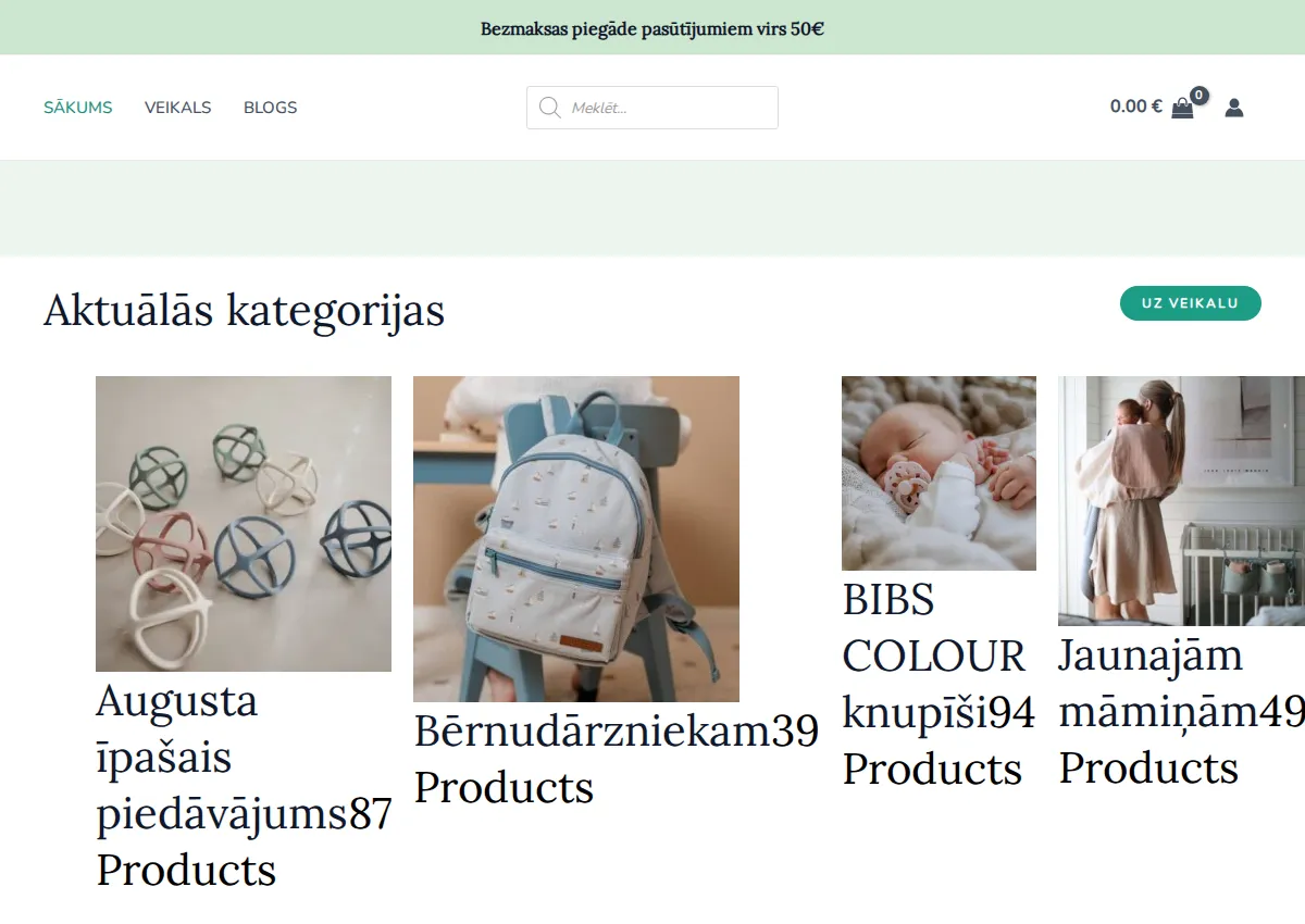 Store homepage