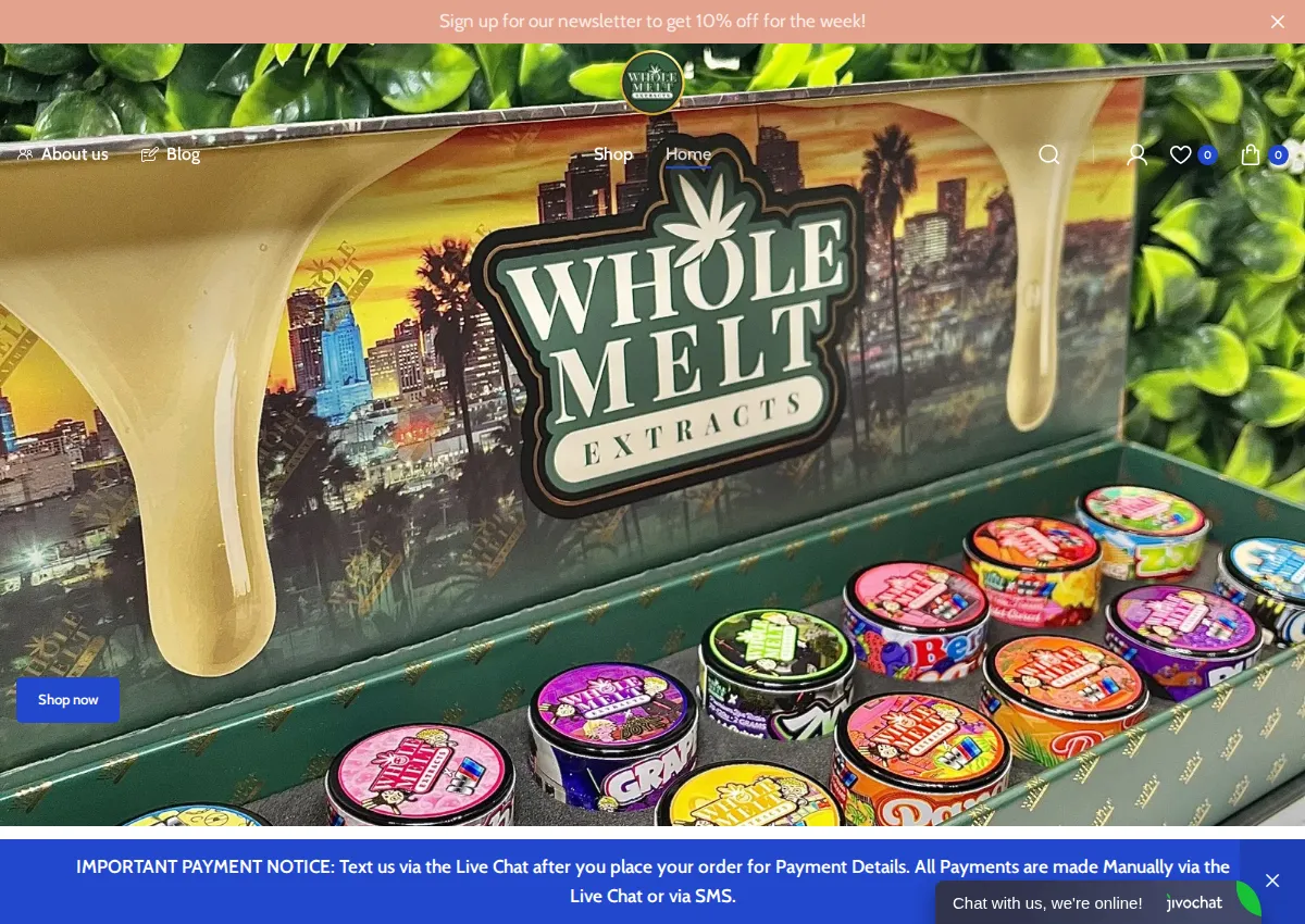 Store homepage