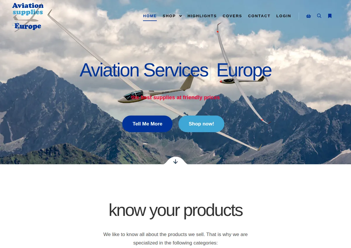 Store homepage