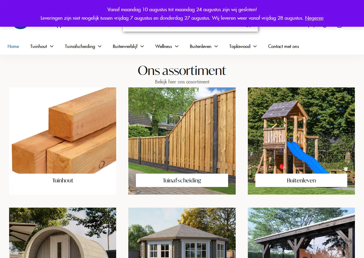 Store homepage