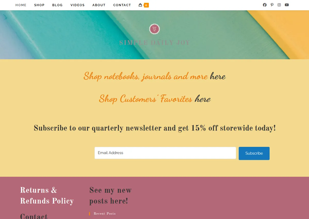 Store homepage
