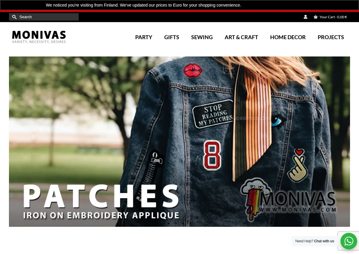 Store homepage