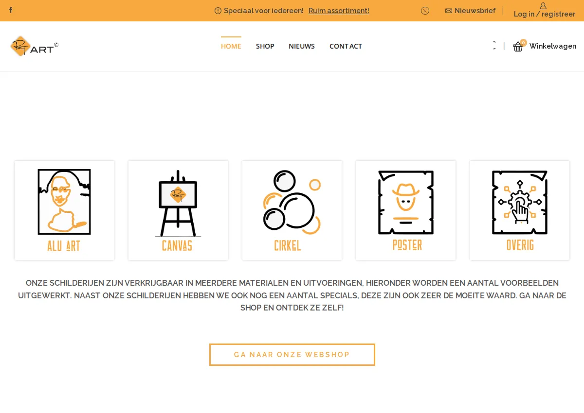Store homepage