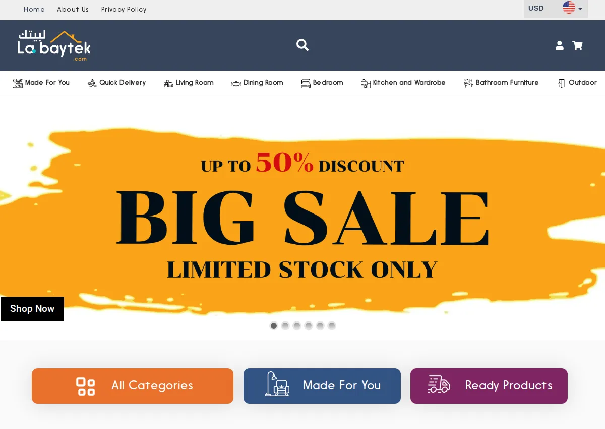 Store homepage