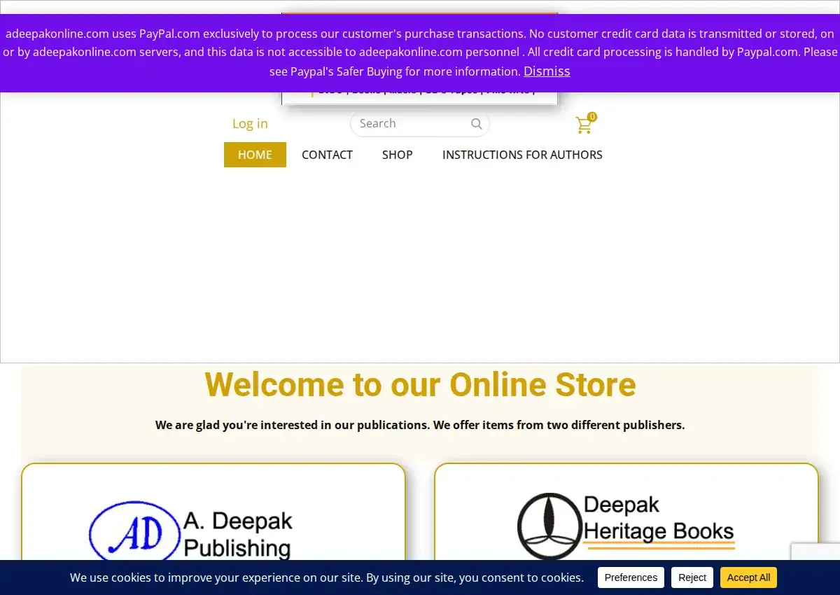 Store homepage