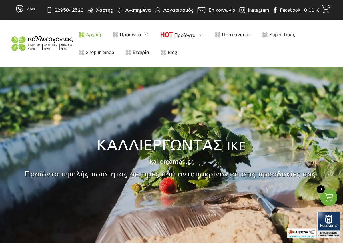 Store homepage