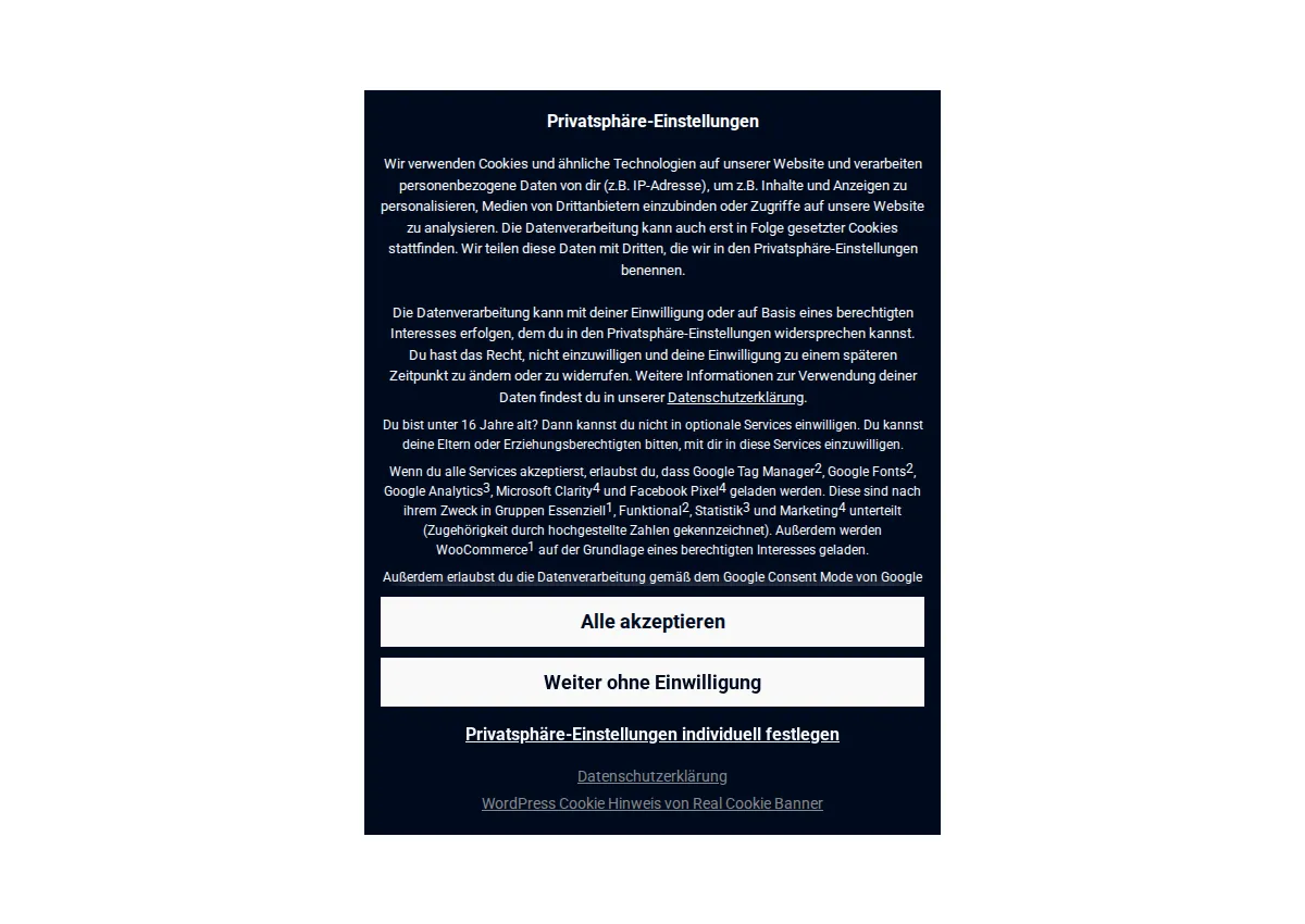 Store homepage