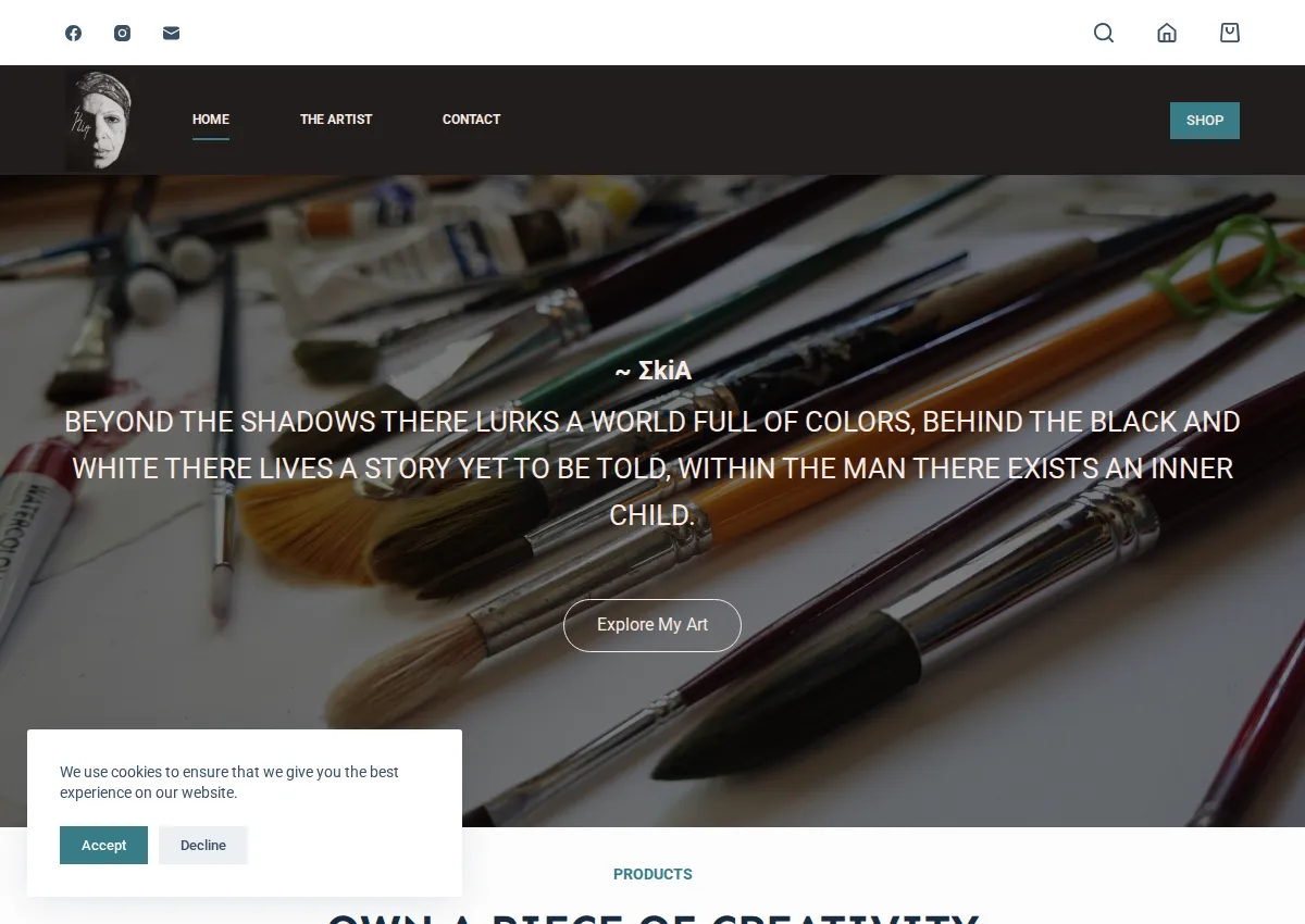 Store homepage