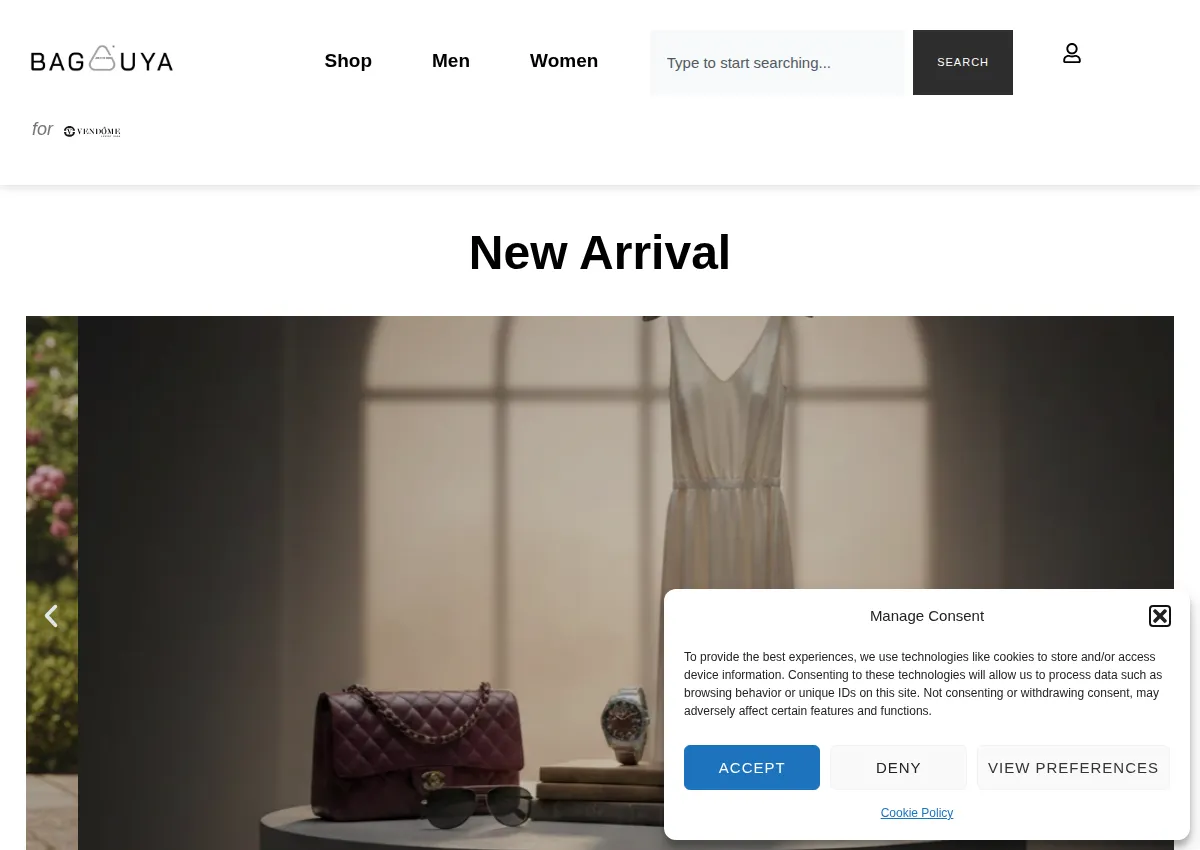 Store homepage