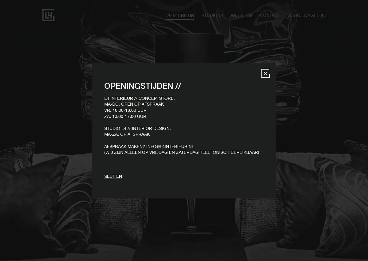 Store homepage