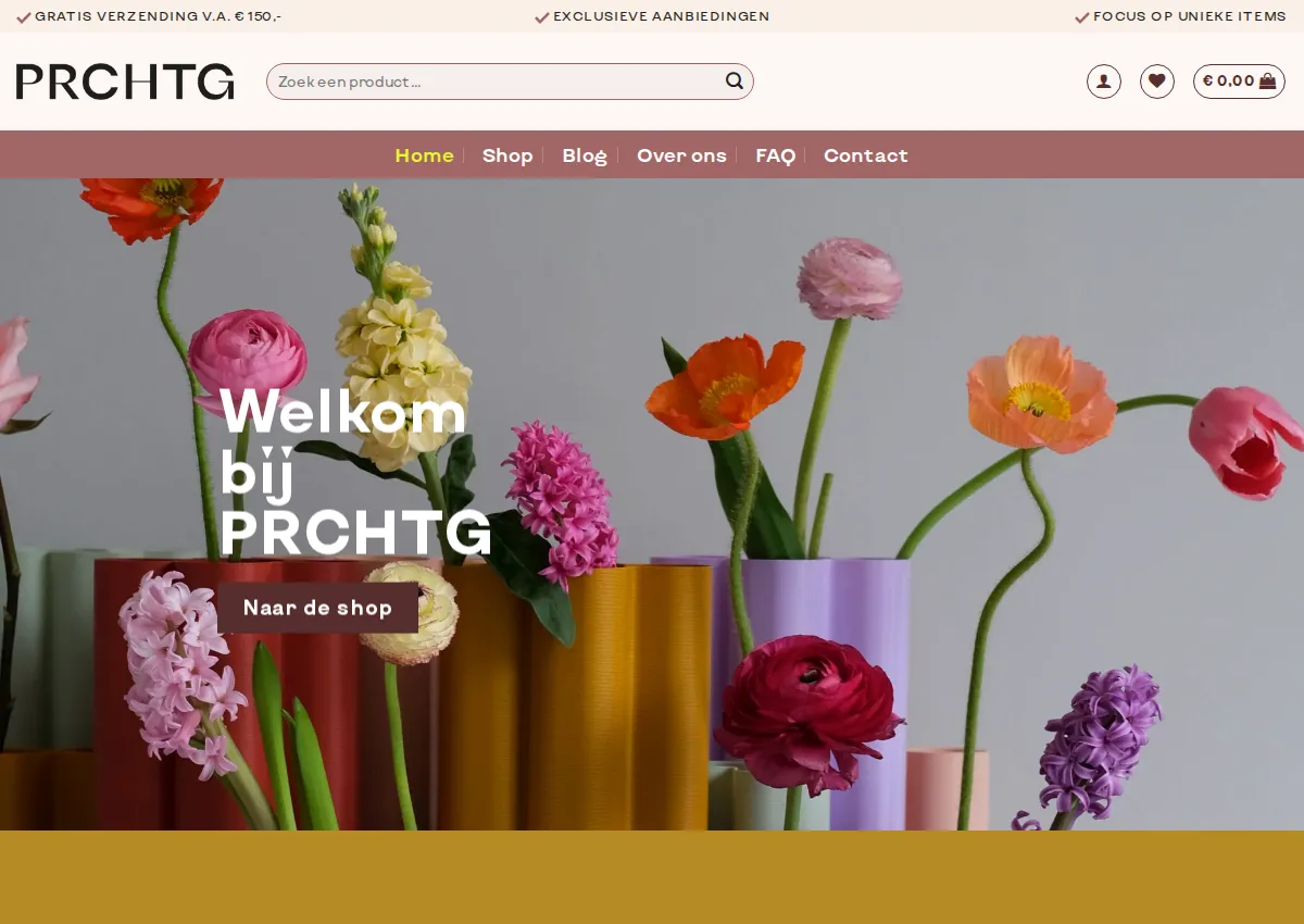 Store homepage