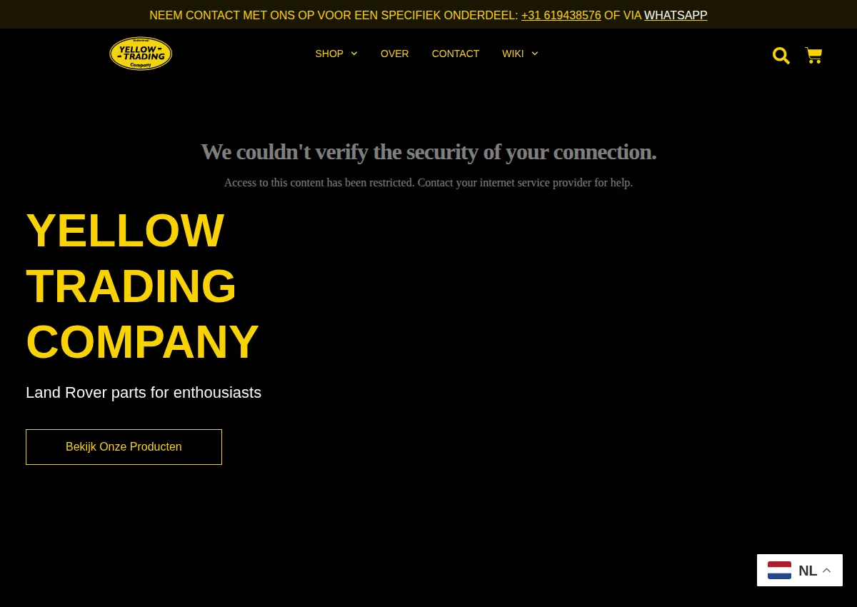 Store homepage