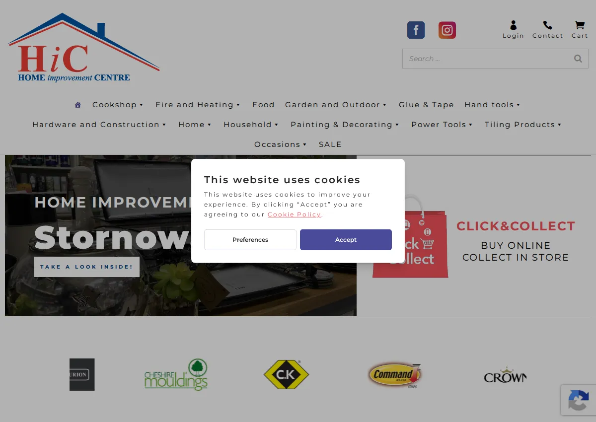 Store homepage
