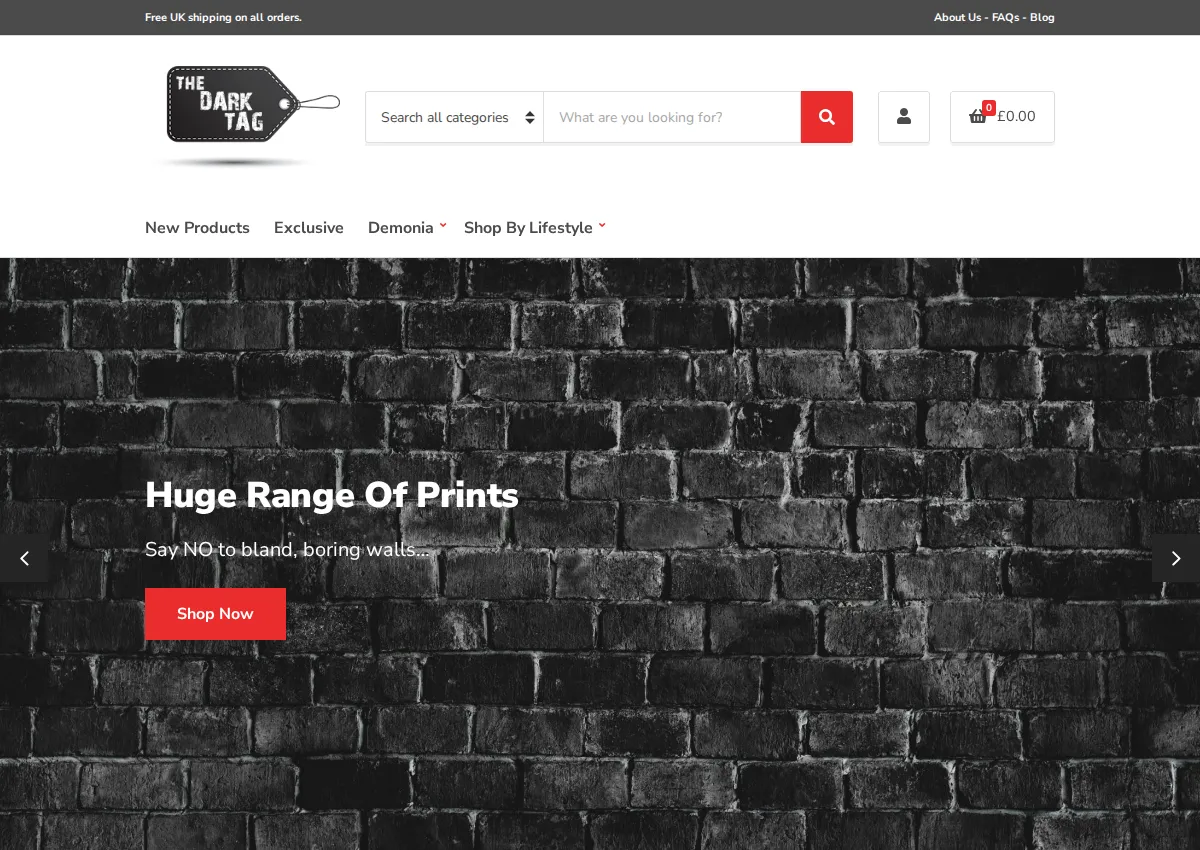 Store homepage