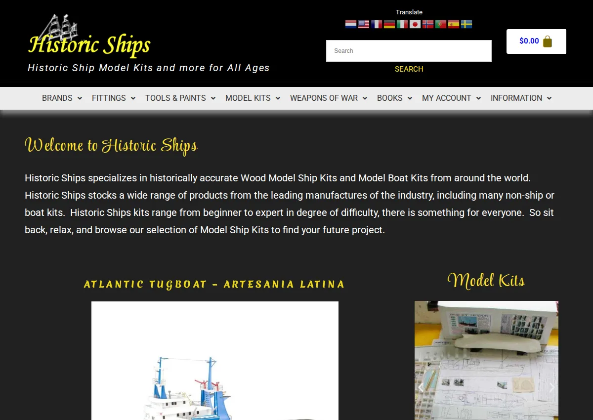 Store homepage