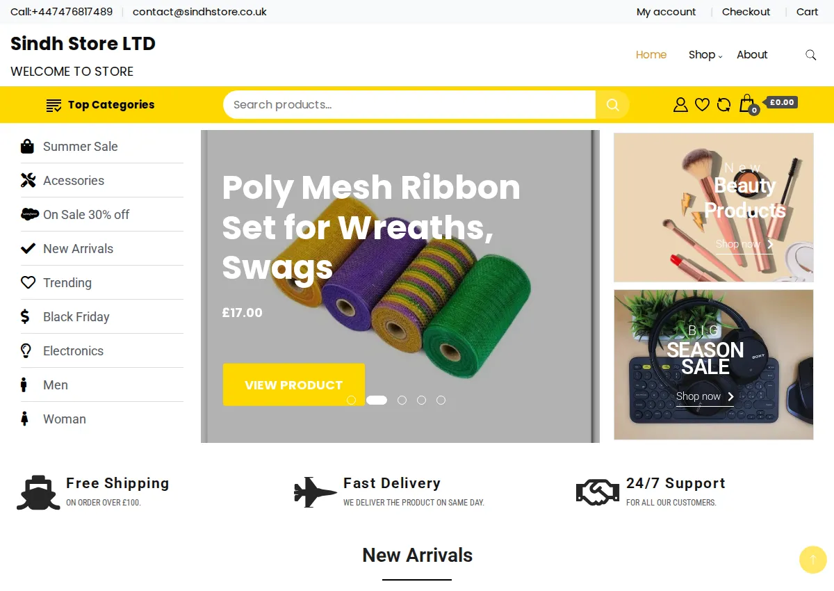 Store homepage