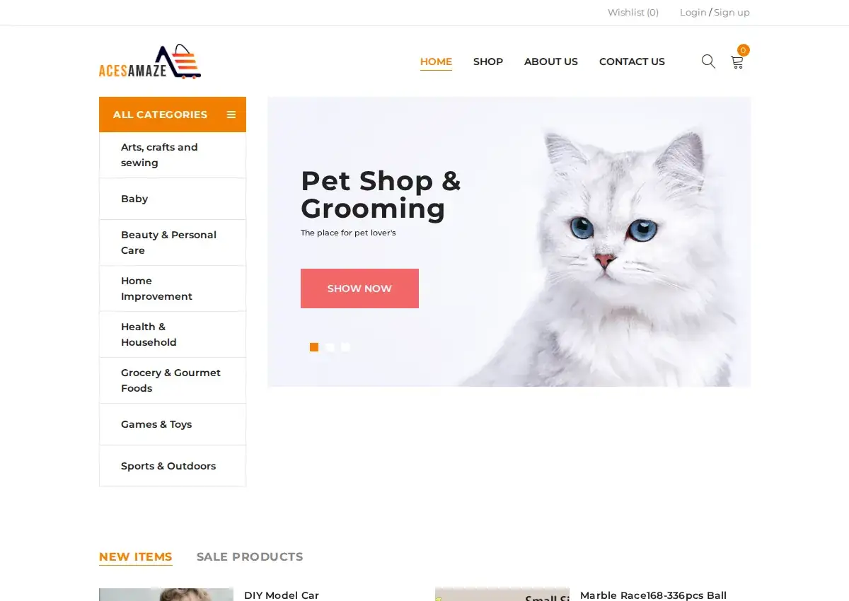Store homepage