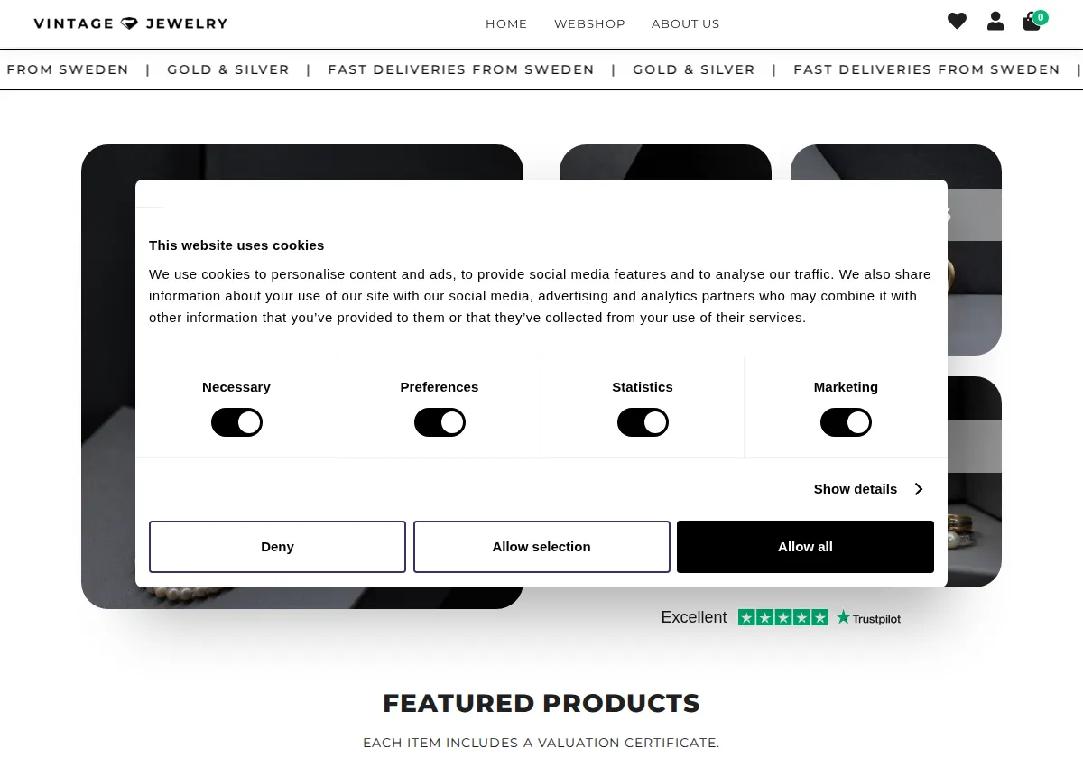 Store homepage