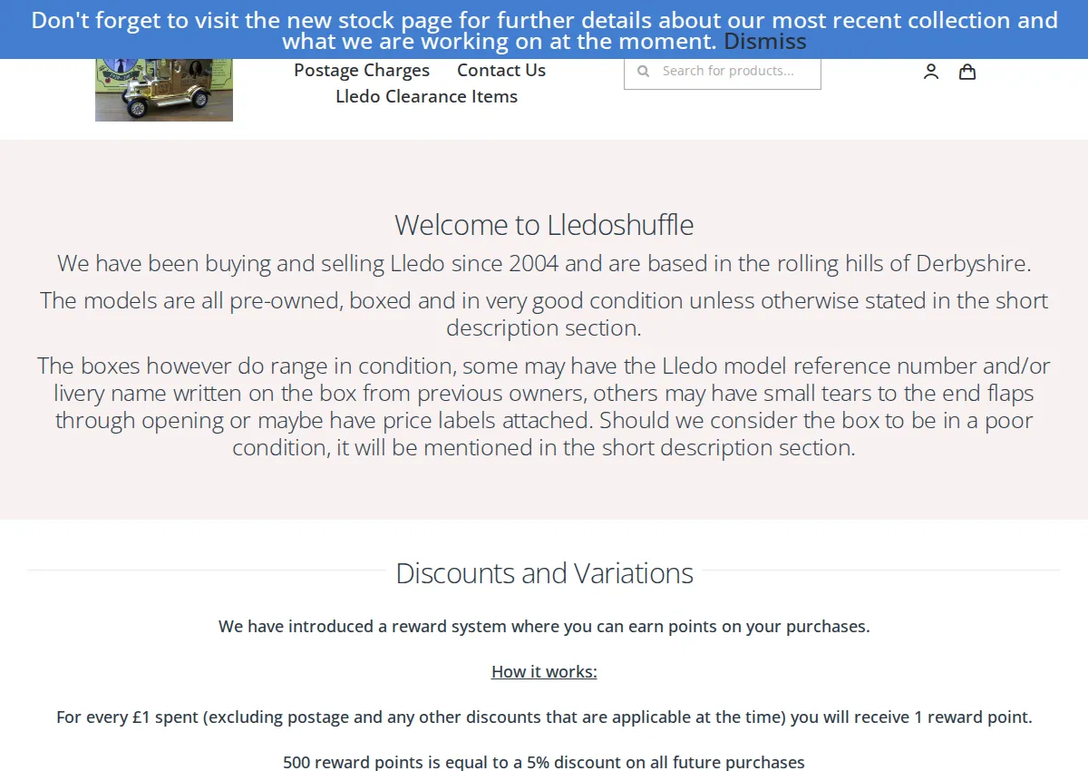 Store homepage